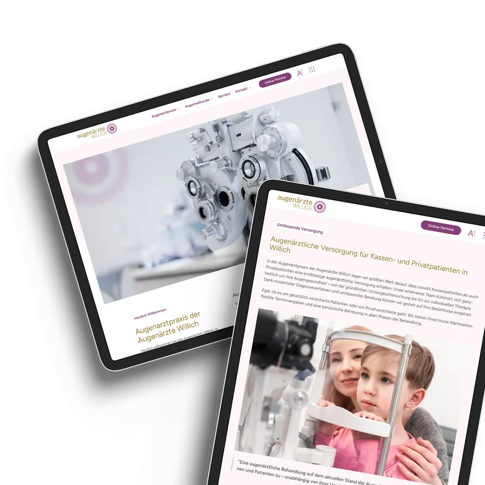 Webdesign Referenzprojekte – Praxen & Kliniken