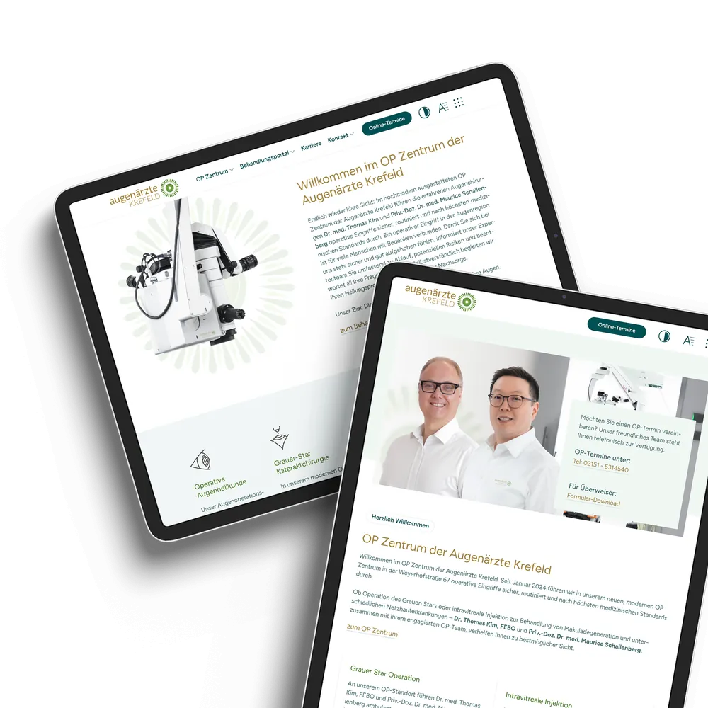 Webdesign für Kliniken und Operationszentren