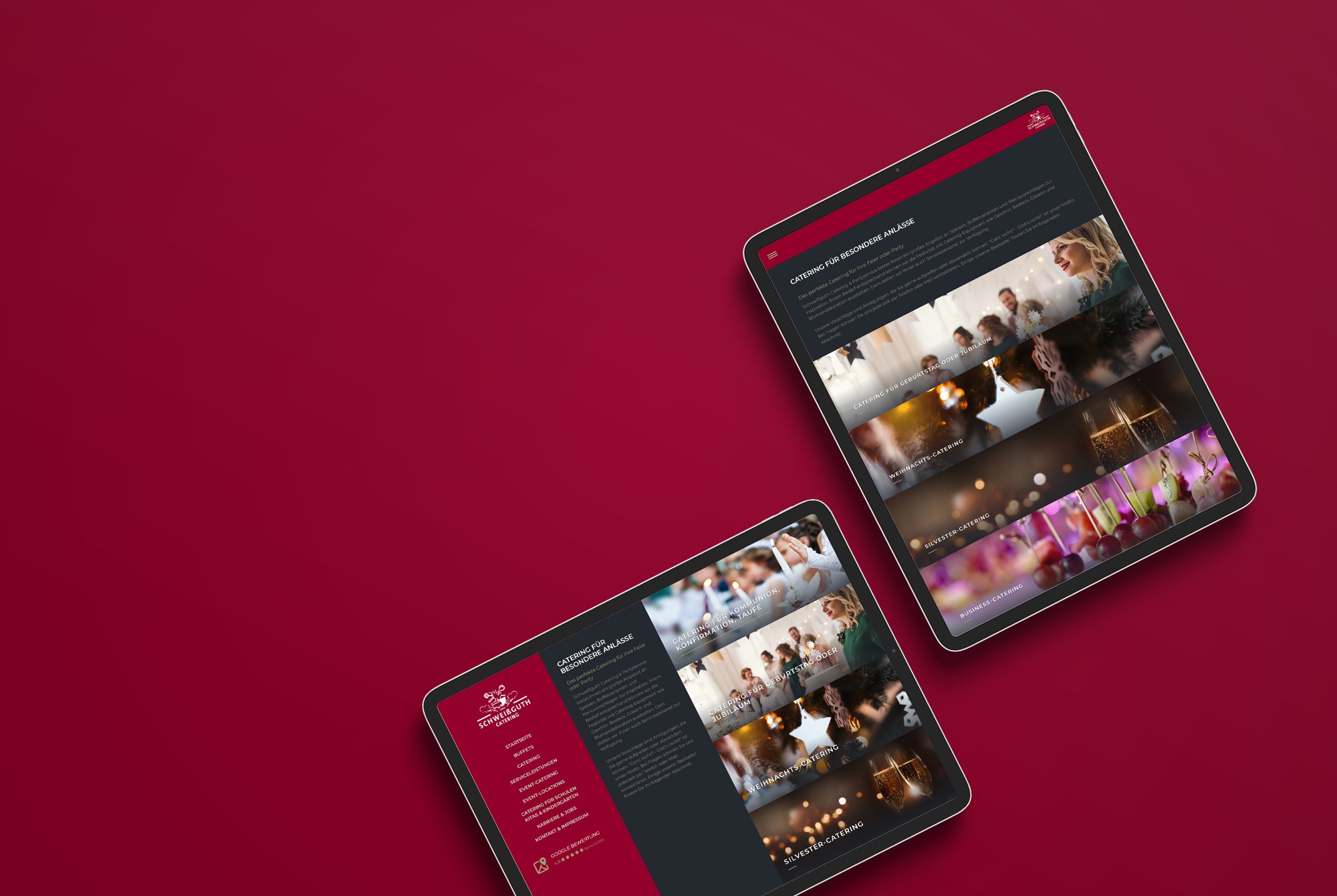 Webseite mieten Restaurant Beispielprojekt Schweissguth Catering