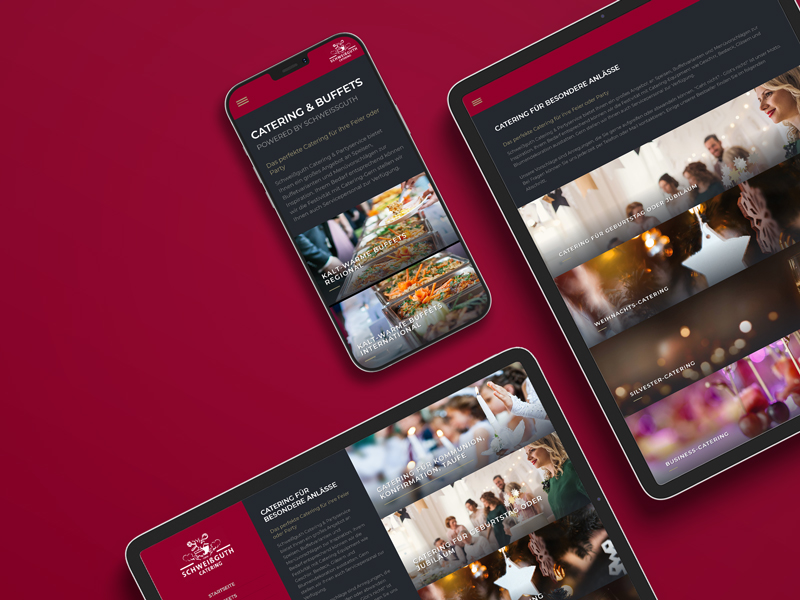 Webdesign Gelsenkirchen - Catering-Webseite auf Tablet und Smartphone